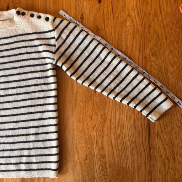 Saint James Navy and Cream Striped Sweater - Picture 13 of 15